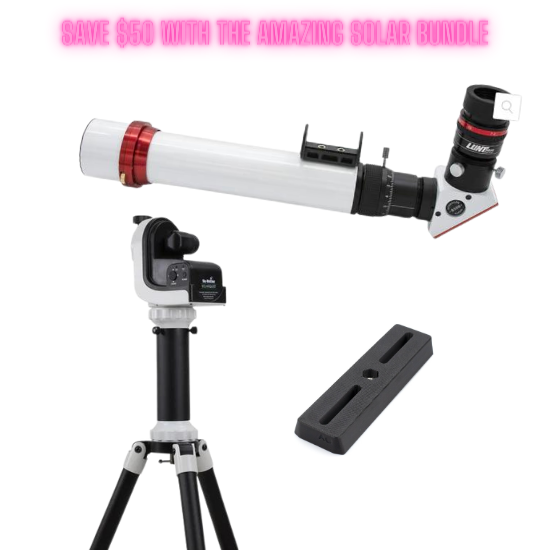 SAVE $$ With This Amazing Solar Bundle: Lunt 40mm Dedicated H-Alpha Telescope with B500 Blocking Filter & A  Sky-Watcher Solar Quest Solar Tracking Mount; Plus SkyMentor 4" Vixen Dovetail!!