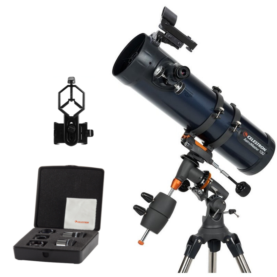 Celestron AstroMaster 130 EQ - 5" Reflector EQ Telescope with $99 Worth of FREE Accessories