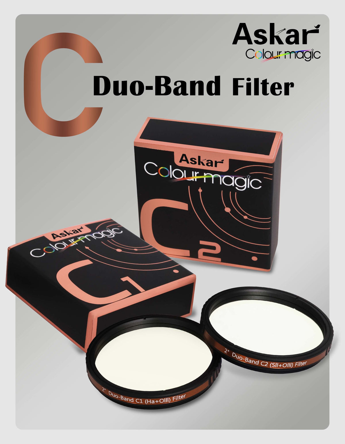 Askar Colour Magic C1 and C2 Duo-Band Filters and Filter Boxes