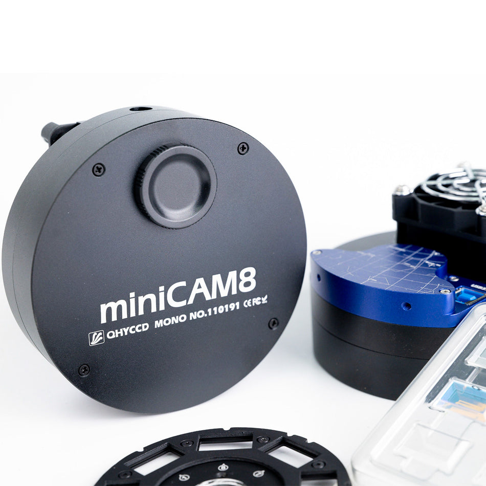 QHY MiniCAM8M Deep Sky Combo - MiniCam8 Cooled Mono Camera with Built-in FW & LRGB SHO Filters - 120022