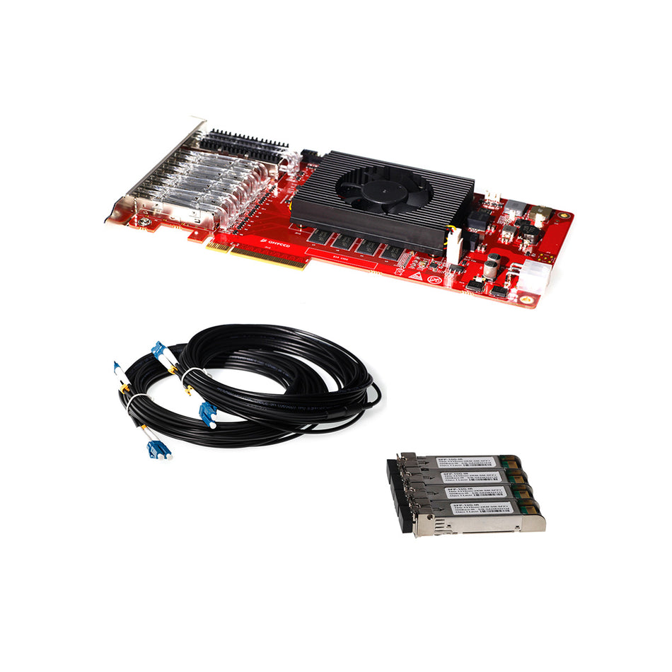 QHY PCIE Kit with Grabber Card, Four Modules & Two Fiber Optic Cables - 90043