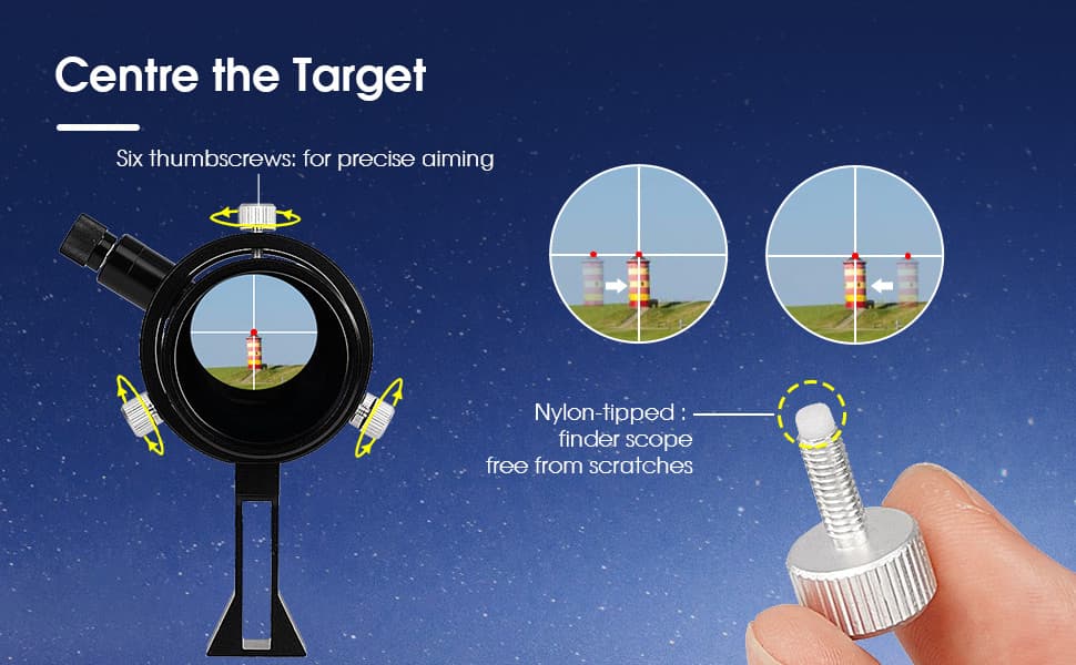 SVBONY SV208 8x50 Finderscope For Telescopes - Straight-Through Correct Image, Illuminated Reticle, Wide 7.3° View