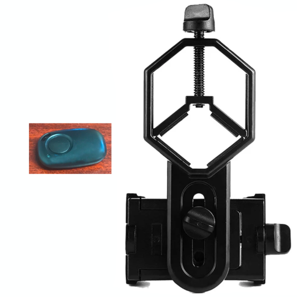 Adaptateur pour smartphone Sky-Mentor pour télescope, microscope et jumelles avec déclencheur Bluetooth