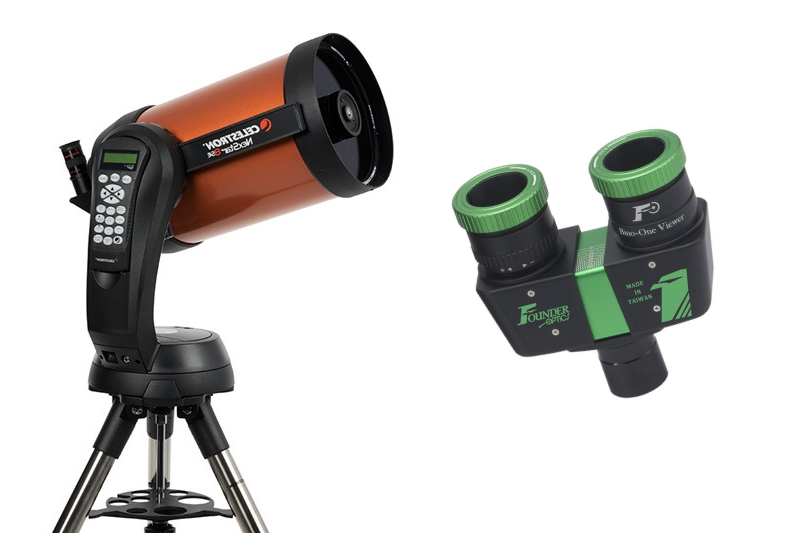 Celestron NexStar 6SE Computerized Telescope w/ Founder Optics Bino-One Binoviewer Bundle for Interstellar 3D Views! - Save $$$!