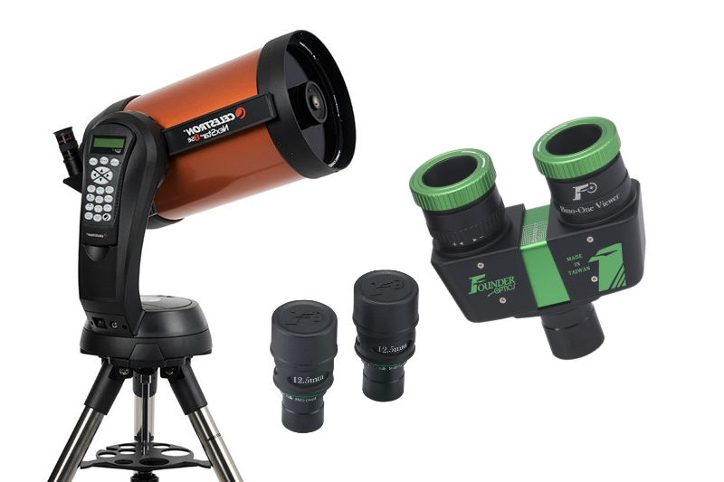 Celestron NexStar 8SE Computerized Telescope w/ Founder Optics Bino-One Binoviewer Bundle & 12.5mm Alien Eyepieces- Save $$$!