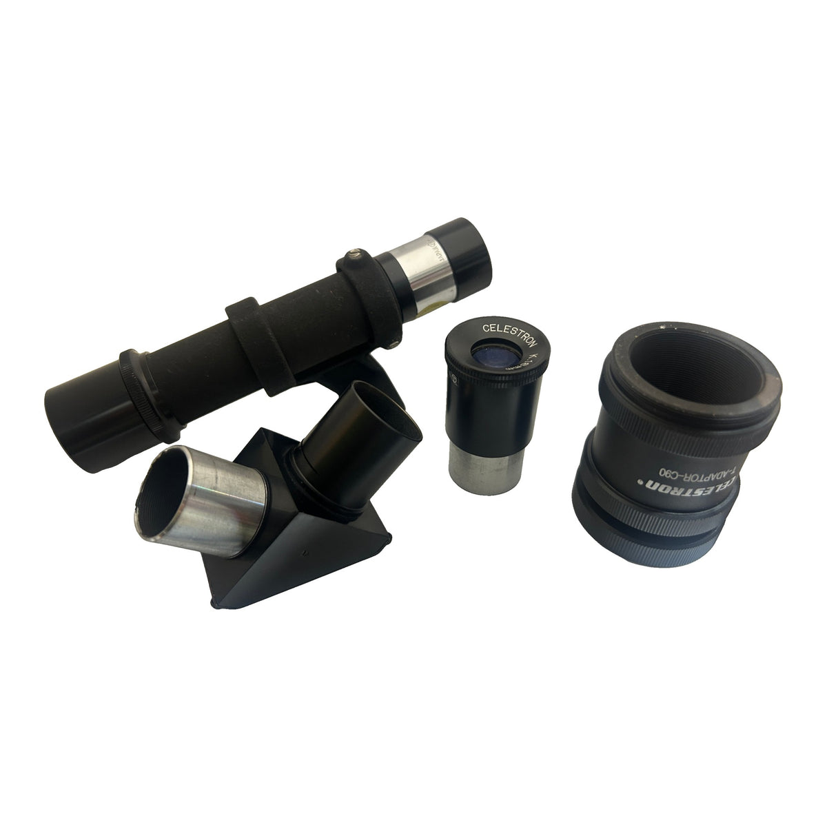 Celestron C90 accessories: finder, diagonal, K 18mm eyepiece, T-Adaptor-C90