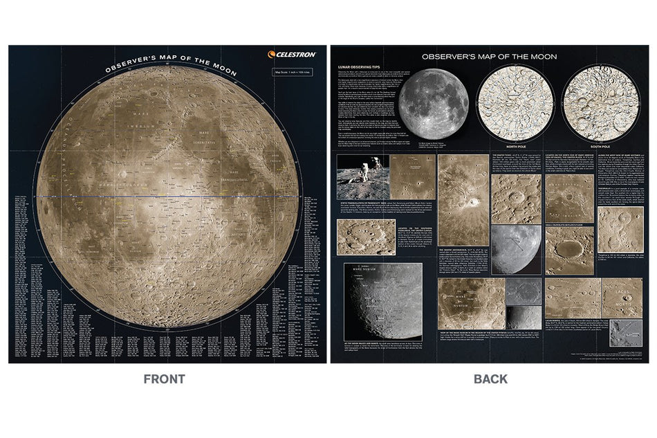 Celestron Deluxe Folding Observer's Map of the Moon - 93704